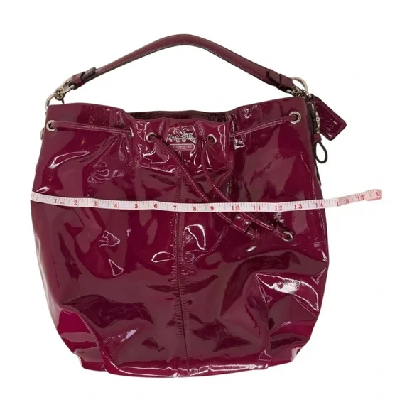 Coach 2011 17745 Grape Burgundy Patent Leather Drawstring Bucket Shoulder Bag - Picture 14 of 14